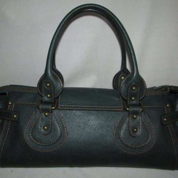 Deep Green Vegan Leather Handbag - Picture 2 of 5